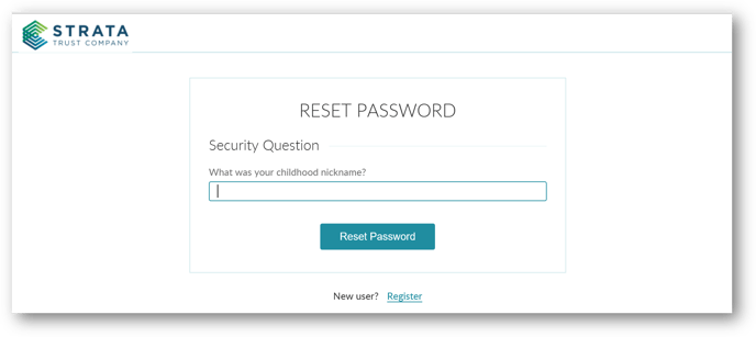 User Guide Screen Shot 16 - Reset Password