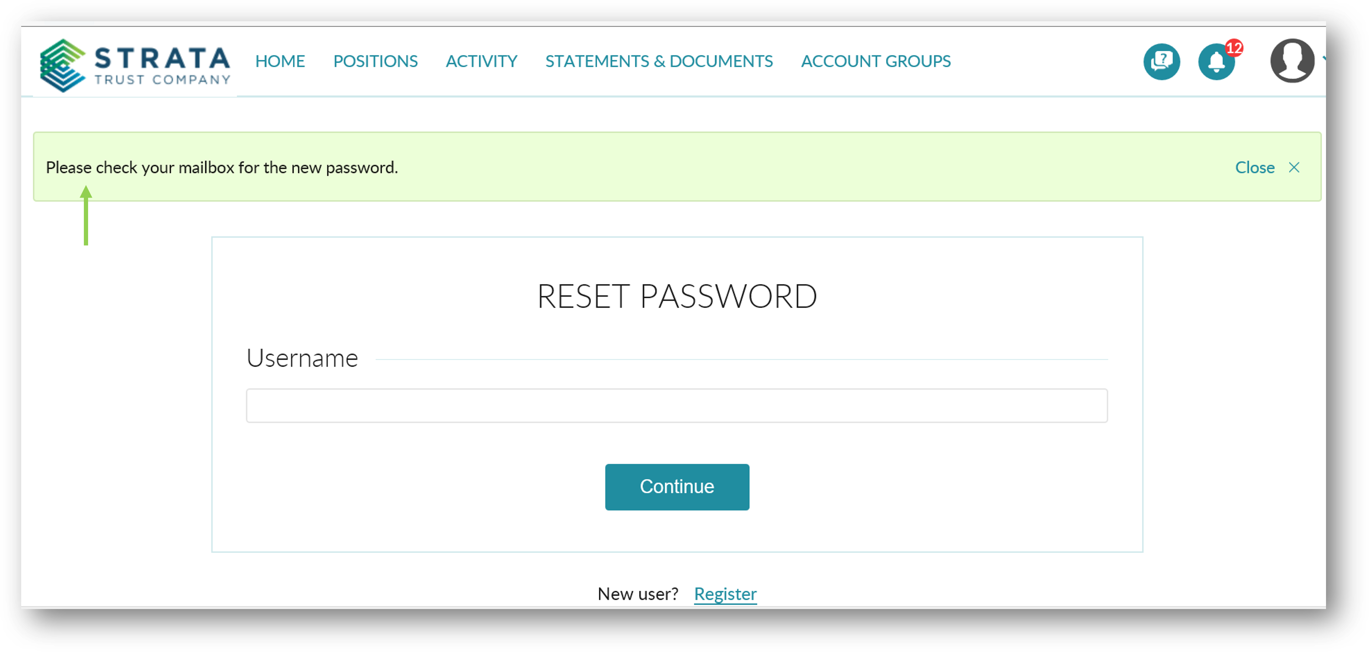 mweb password change request form